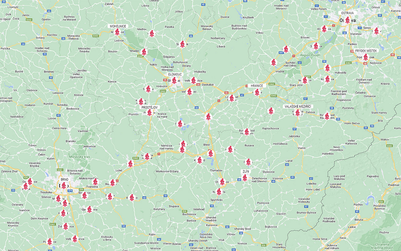 Fasády realizujeme v regionech Ostrava, Olomouc, Zlín, Brno, Praha